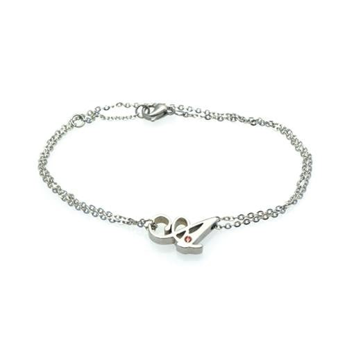 Alavel Choice of birthstone chain anklet with initials APZ8005