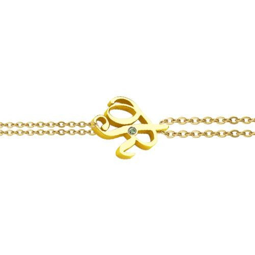 Alavel Choice of birthstone chain bracelet gold initials APZ8005-GD